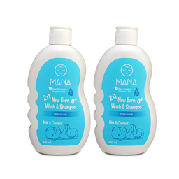 شامپو سر و بدن بچه مانا مدل پروتئین شیر روغن نارگیل حجم 800 میلی لیتر مجموعه 2 عددی