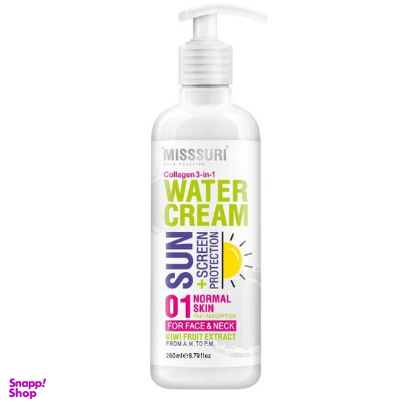 کرم ژل آبرسان صورت و گردن میسوری مدل 01 مناسب پوست معمولی حجم 260 میلی لیتر