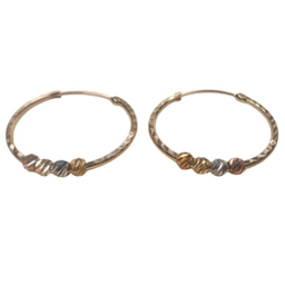گوشواره طلا 18 عیار زنانه حلقه ای چهار گوی کد 44509