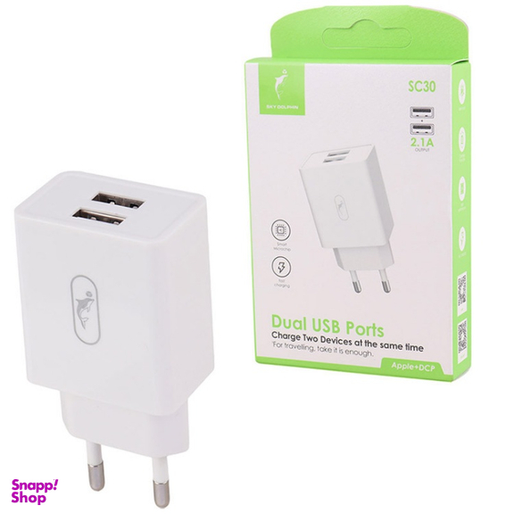 شارژر دیواری اسکای دلفین مدل Sky Dolphin SC30 2Port 2.1A 10.5W