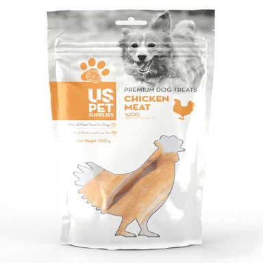 تشویقی یو اس پت مخصوص سگ مدل استخوان با رویه گوشت مرغ 4 اینچی وزن 100 گرم