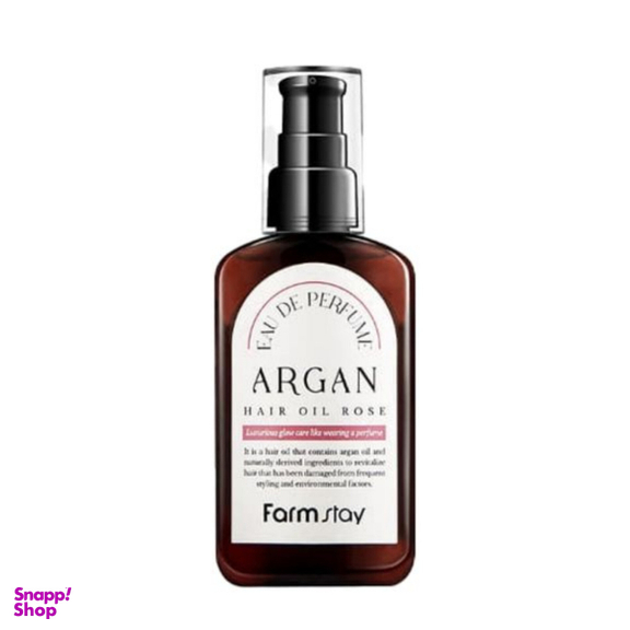 روغن آرگان مو فارم استی مدل گل رز مناسب موهای آسیب دیده حجم 100 میلی لیتر