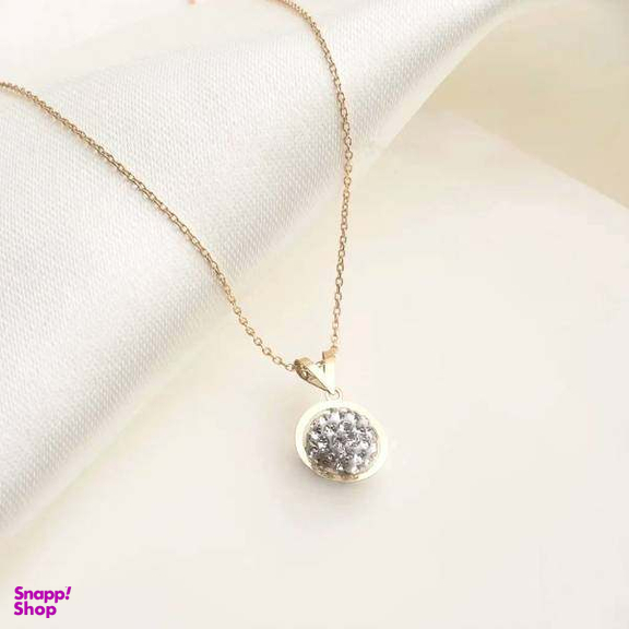 گردنبند طلا 18 عیار زنانه اپال گلد مدل سواروسکی نقره ای کد sh0271