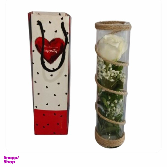 شاخه گل طبیعی رز کد 84 به همراه بگ