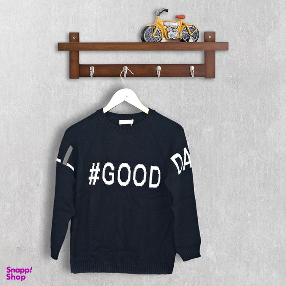 پلیور پسرانه کولزیون مدل یقه کش کد Good رنگ سرمه ای