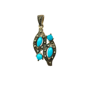 پلاک گردنبند نقره 925 عیار زنانه طرح فیروزه کد 45012 PLK