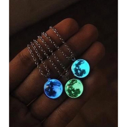 گردنبند زنانه مدل ماه شب تاب رزینی