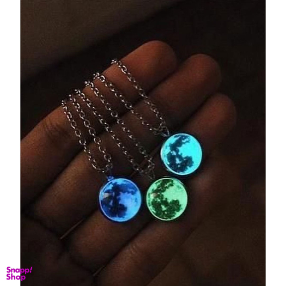 گردنبند زنانه مدل ماه شب تاب رزینی