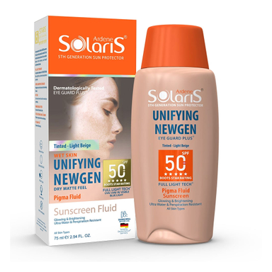 فلوئید ضدآفتاب آردن سولاریس مدل Unifying Newgen SPF 50 رنگ بژ روشن حجم 75 میلی لیتر