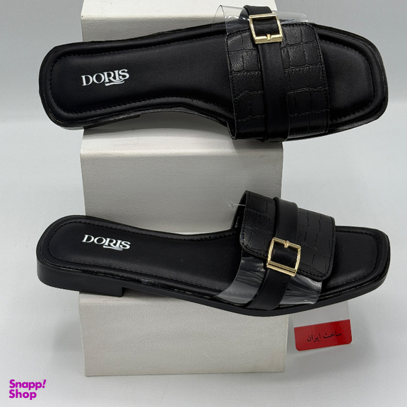 صندل زنانه دوریس مدل رایا طلقی کد 02 رنگ مشکی