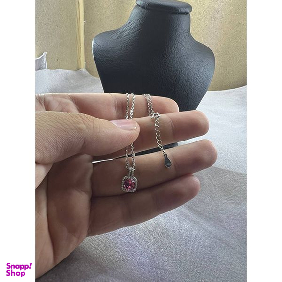 گردنبند نقره زنانه سواروسکی مدل تک سنگ جواهری کد 325454