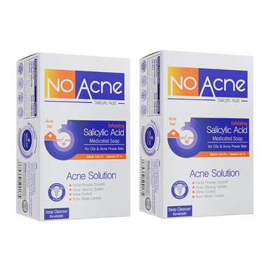 صابون شستشو نو آکنه مدل Salicylic Acid وزن 100 گرم مجموعه 2 عددی
