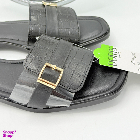 صندل زنانه دوریس مدل رایا طلقی کد 02 رنگ مشکی