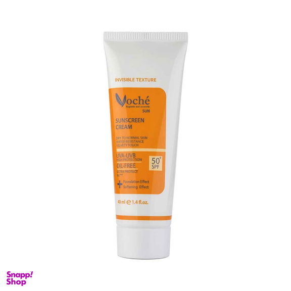 کرم ضد آفتاب بی رنگ وچه با SPF50 مناسب پوست خشک و معمولی حجم 40 میلی لیتر