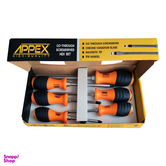 مجموعه 6 عددی پیچ گوشتی اپکس مدل AT-125