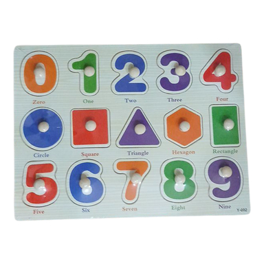 بازی آموزشی پازل مدل پین دار طرح اعداد اشکال هندسی