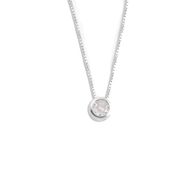 گردنبند نقره زنانه مدل تک نگین کد 014