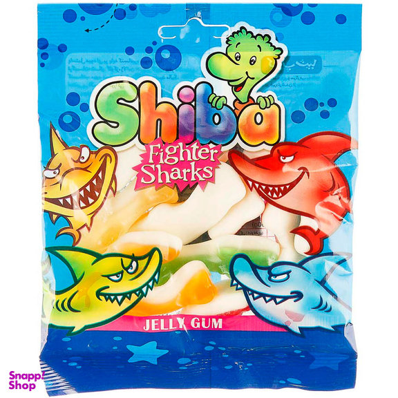 پاستیل میوه ای شیبا مدل Fighter Sharks وزن 90 گرم