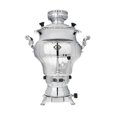 سماور گازسوز عالی نسب مدل نقشینه سیمین ظرفیت 6 لیتر