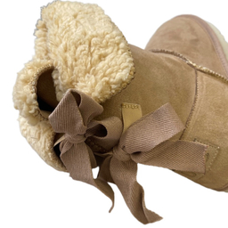 بوت زنانه طرح اگ مدل پشت بندی رنگ کرم