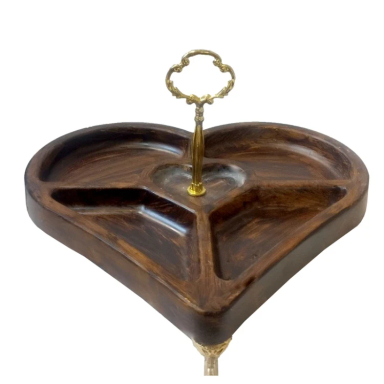 اردوخوری مدل قلب سنگ مصنوعی طرح چوب کد 005