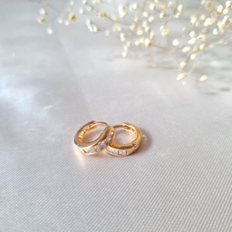 گوشواره زنانه ژوپینگ مدل نگینی حلقه ای کد h9