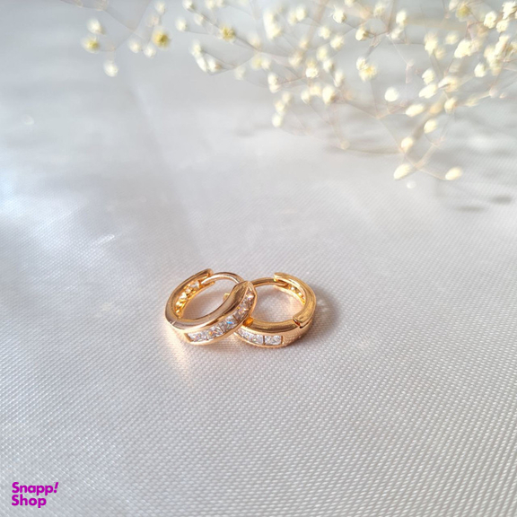 گوشواره زنانه ژوپینگ مدل نگینی حلقه ای کد h9