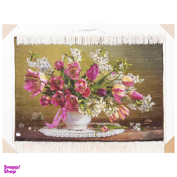 تابلو فرش دستباف سی پرشیا مدل گل در گلدان سرامیکی کد 903650