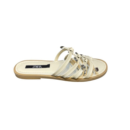 صندل زنانه گره ای مدل زارا کد 3008 رنگ کرمی