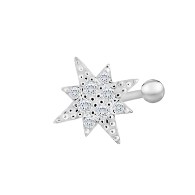 پیرسینگ گوش زنانه اقلیمه مدل HS294 رنگ نقره ای