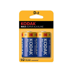 باتری سایز D کداک مدل MAX SUPER ALKALINE بسته دو عددی