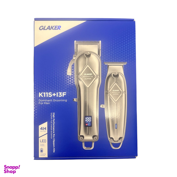 ماشین اصلاح موی سر و صورت گلاکر مدل K11S+13F مجموعه دو عددی