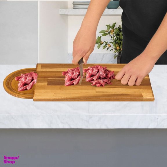 تخته گوشت مکنوس کد 671063 مدل آکاسیا همراه بشقاب چوبی
