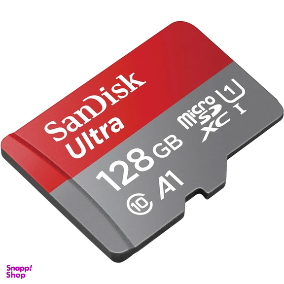 کارت حافظه microSDXC سن دیسک مدل Ultra A1 کلاس 10 استاندارد UHS-I سرعت 100MBps ظرفیت 128 گیگابایت همراه با آداپتور SD
