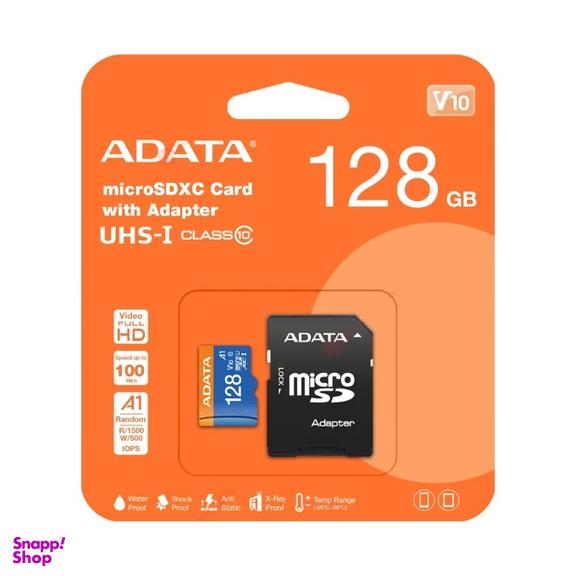 کارت حافظه microSDXC ای دیتا مدل V10 UHS-I Class10 ظرفیت 64 گیگابایت به همراه آداپتور