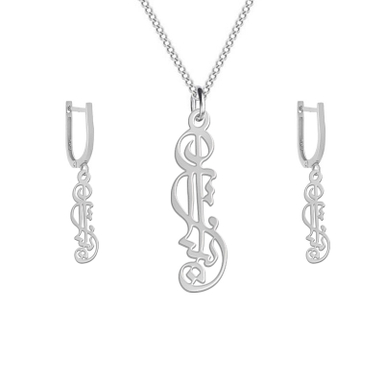 نیم ست نقره زنانه لیردا مدل اسم آنیتا nms sss