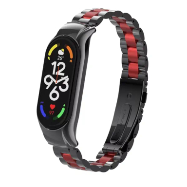 مچ بند هوشمند شیائومی مدل Mi band 7 به همراه بند فلزی
