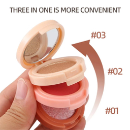 پالت رژ گونه و هایلایتر میس لارا مدل چرخشی شماره 01 مجموعه 3 عددی