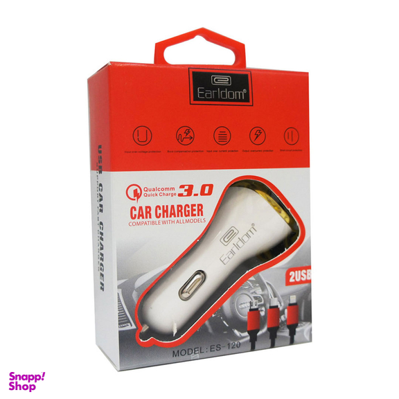 شارژر فندکی ارلدام مدل ES-120 به همراه کابل تبدیل