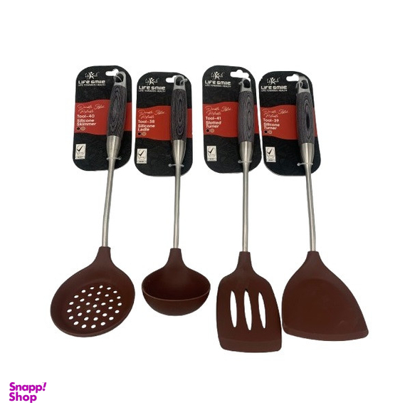 سرویس کفگیر ملاقه 4 پارچه لایف اسمایل کد 3842