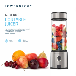 شیکر برقی پاورولوژی مدل Portable Juicer گنجایش 450 میلی‌ لیتر