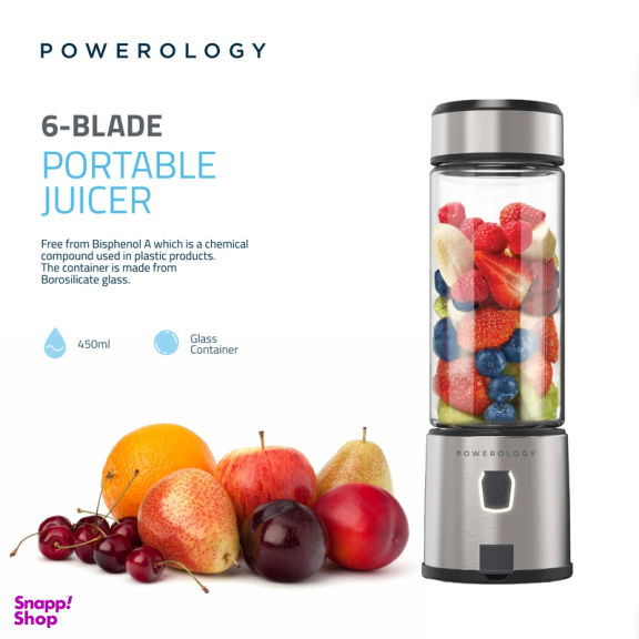 شیکر برقی پاورولوژی مدل Portable Juicer گنجایش 450 میلی‌ لیتر