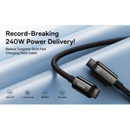 کابل تبدیل USB-C بیسوس مدل (TUNGSTEN GOLD (240W طول 2 متر