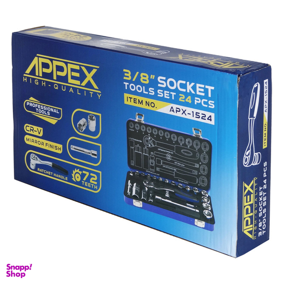 آچار بکس اپکس مدل ART-APX-TS-24P مجموعه 24 عددی