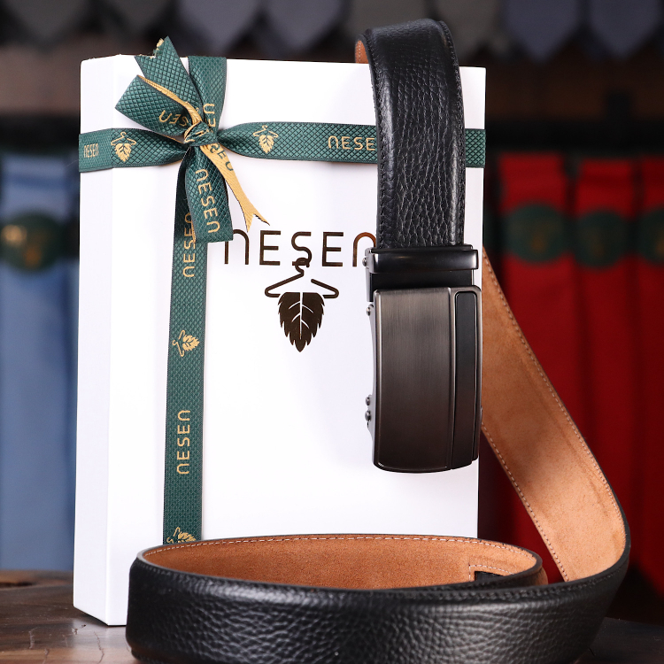 کمربند مردانه چرم نسن مدل ریلی