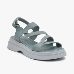 صندل زنانه چرم تهران کد A64T رنگ نقرابی