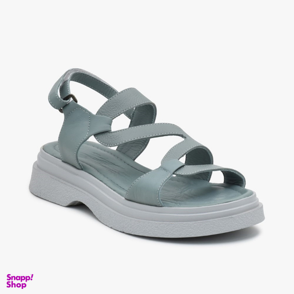 صندل زنانه چرم تهران کد A64T رنگ نقرابی