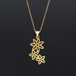 گردنبند طلا 18 عیار زنانه کاپانی مدل گل کد KN022