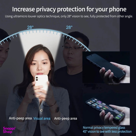 محافظ صفحه نمایش حریم شخصی کی زد دوو مدل Privacy Glass مناسب برای گوشی موبایل اپل iPhone 16 Pro Max