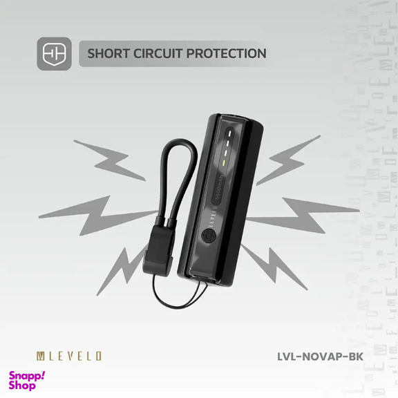 پاوربانک و چراغ قوه لولو مدل LVL-NOVAP-BK ظرفیت 5000 میلی آمپر ساعت